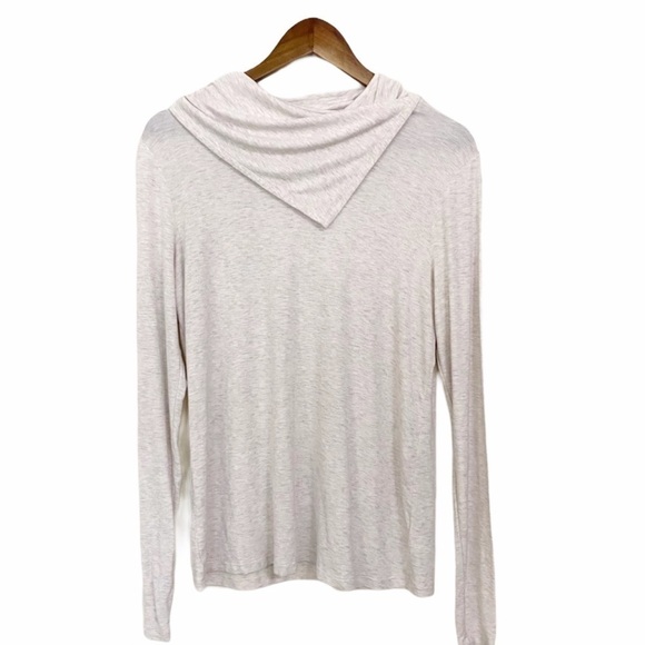 CAbi Sawyer Cowl Neck Heathered Oatmeal Tunic Top - Picture 2 of 9